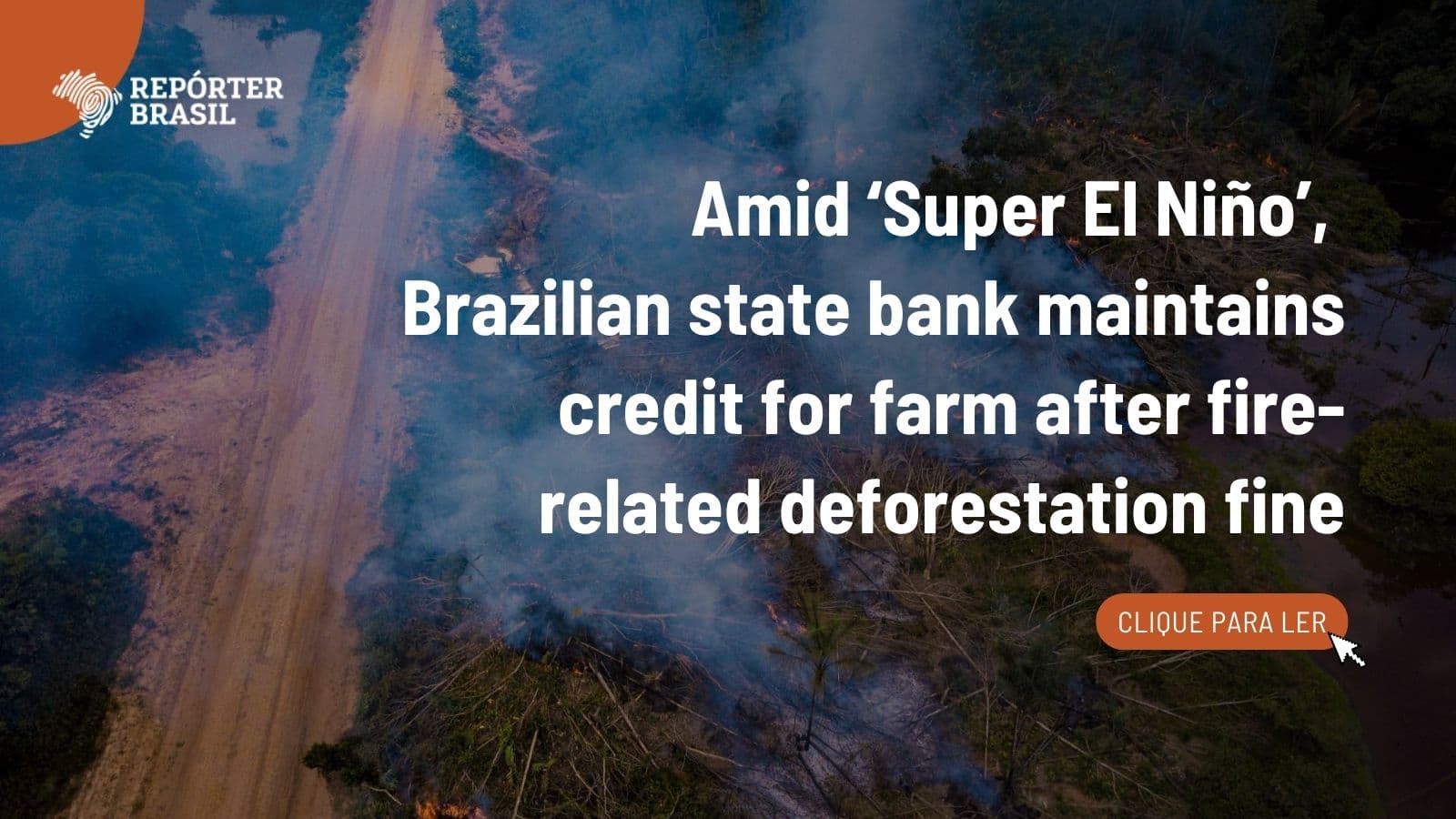 Amid ‘Super El Niño’, Brazilian state bank maintains rural credit for farm after fire-related deforestation fine